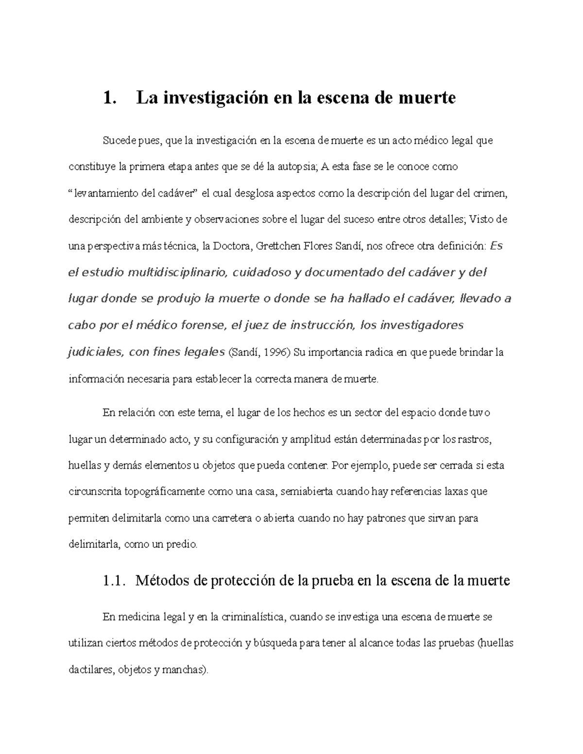 Investigación Médico Legal en la Escena de Muerte - Ensayo CRIM 101 ...
