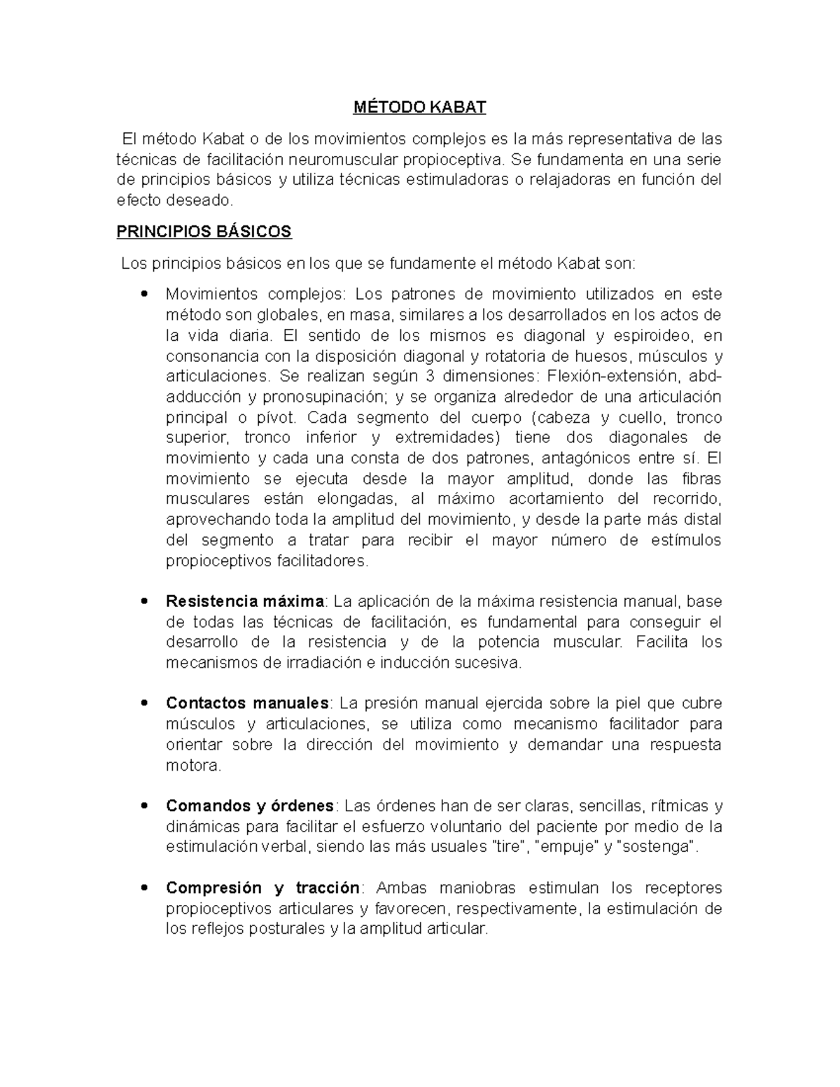 Tratamiento fisioterapia parkinson - MÉTODO KABAT El método Kabat o de ...