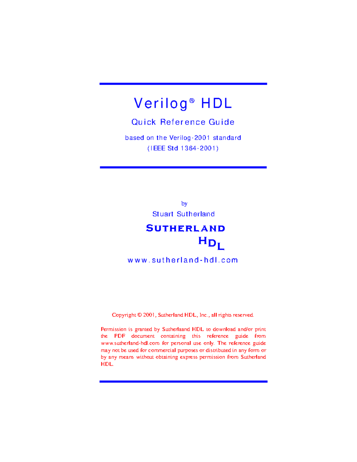 Verilog 2001 HDL Quick Reference Guide and Key Features - Studeersnel