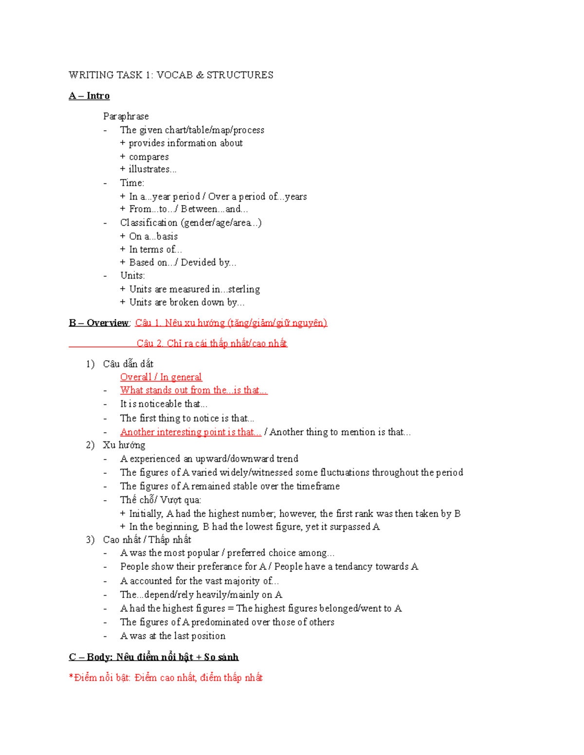 Writing TASK 1 Line Bar Table Pie - WRITING TASK 1: VOCAB & STRUCTURES ...