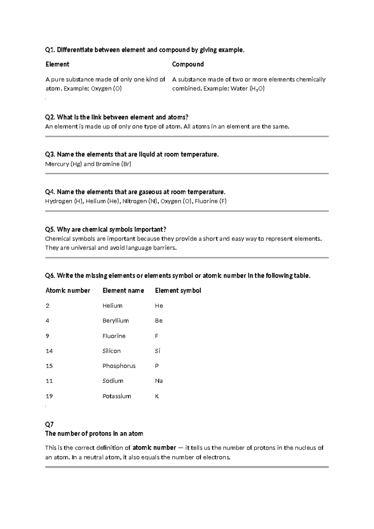 Chem 101: Elements, Compounds, and Atomic Structure Homework Guide ...