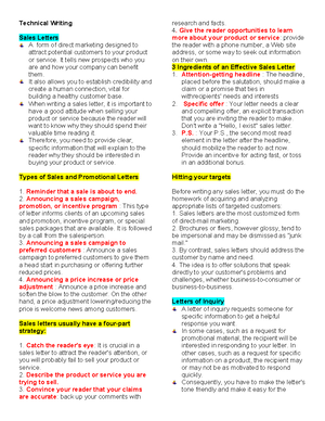 Technical-Writing - TECHNICAL WRITING - Technical Writing Sales