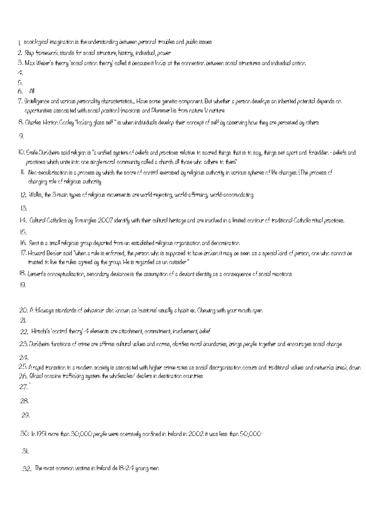 Intro to Sociology MCQ Study Guide 2022:23 - Studocu