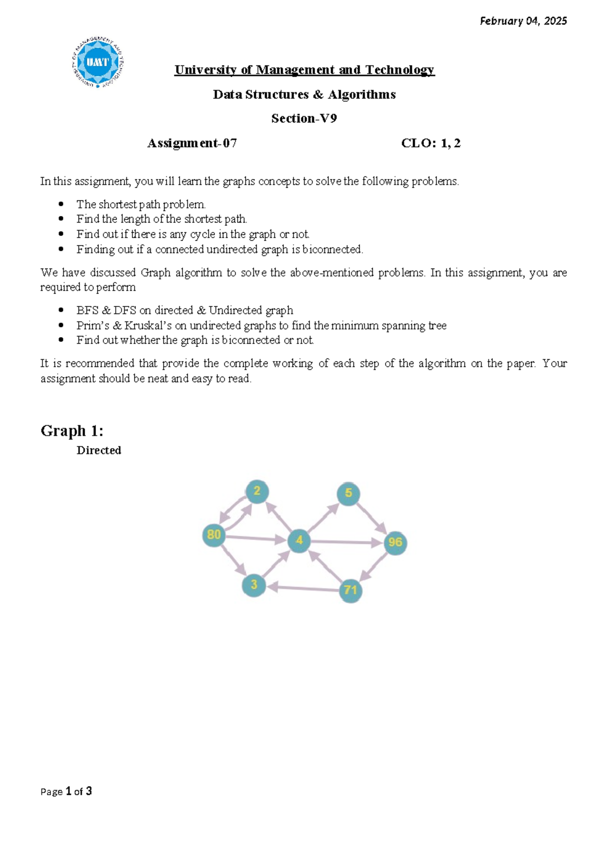 A07 - Asignment for student practice - February 04, 2025 University of ...