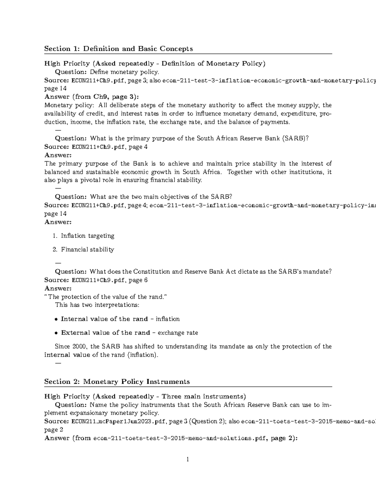 Econ211 Chapter 9 Study Guide: Key Concepts & Monetary Policy Insights ...