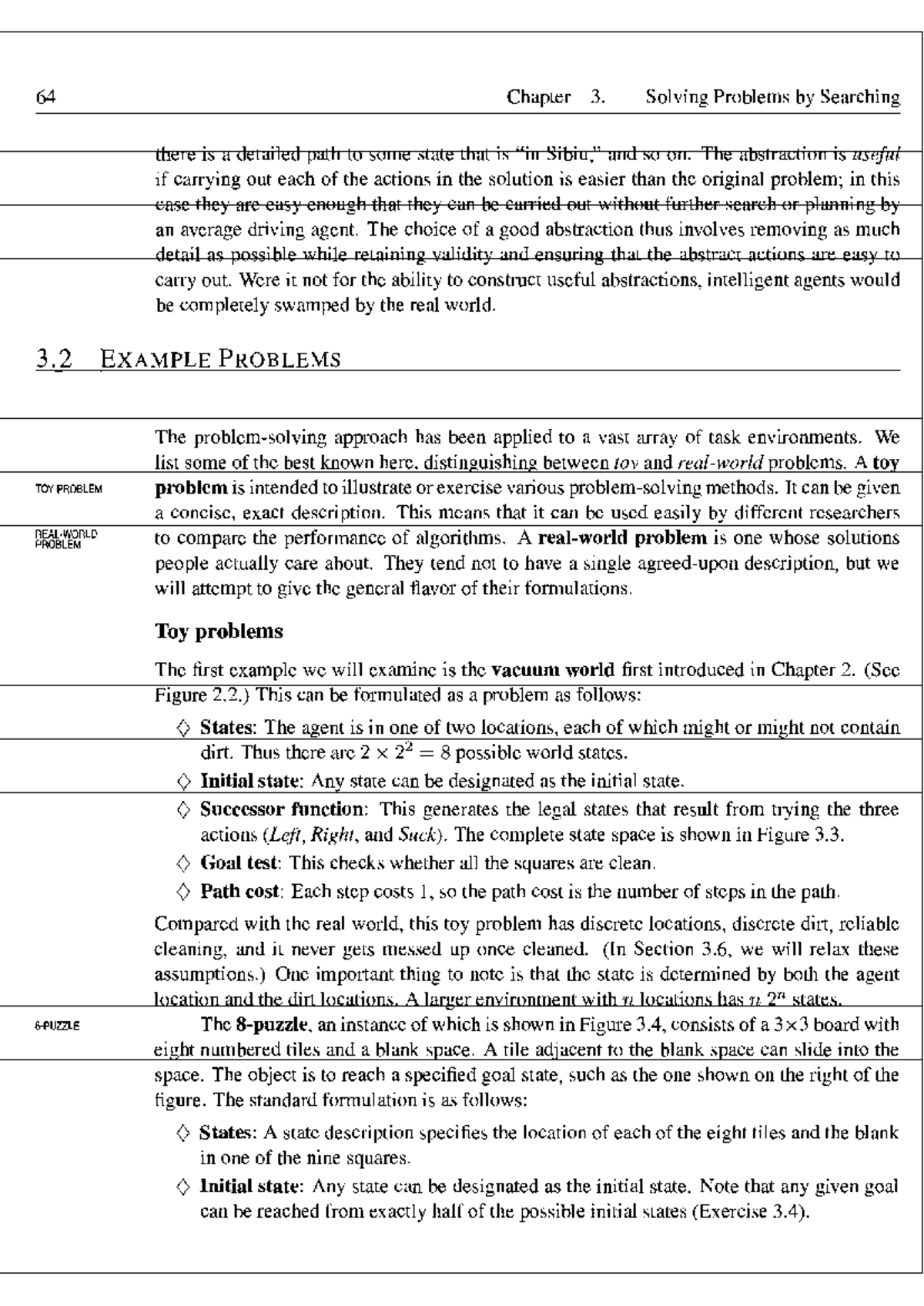 64 AI Notes: Chapter 3 - Solving Toy Problems and Abstractions - Studocu