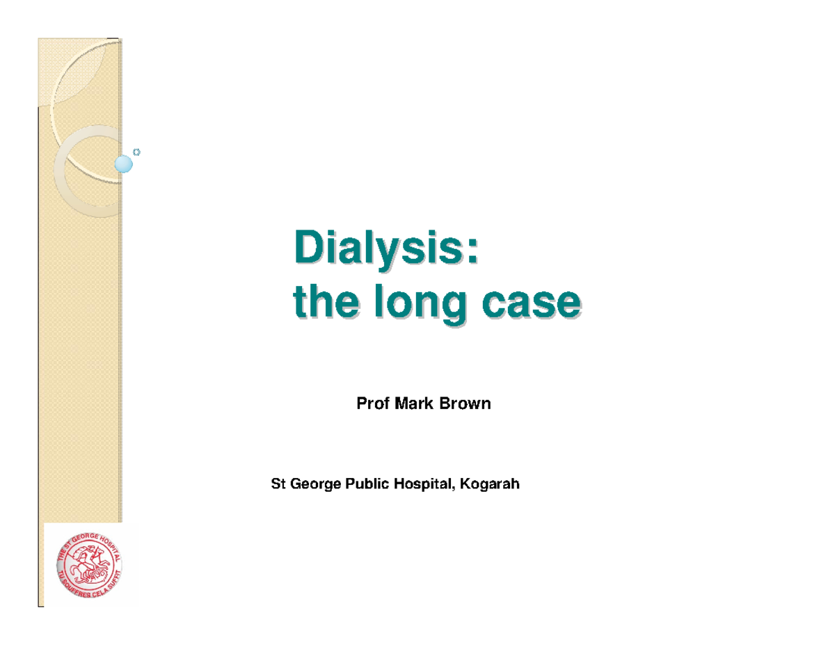 Dialysis long case - Clinical Examination Revision - Dialysis:Dialysis ...