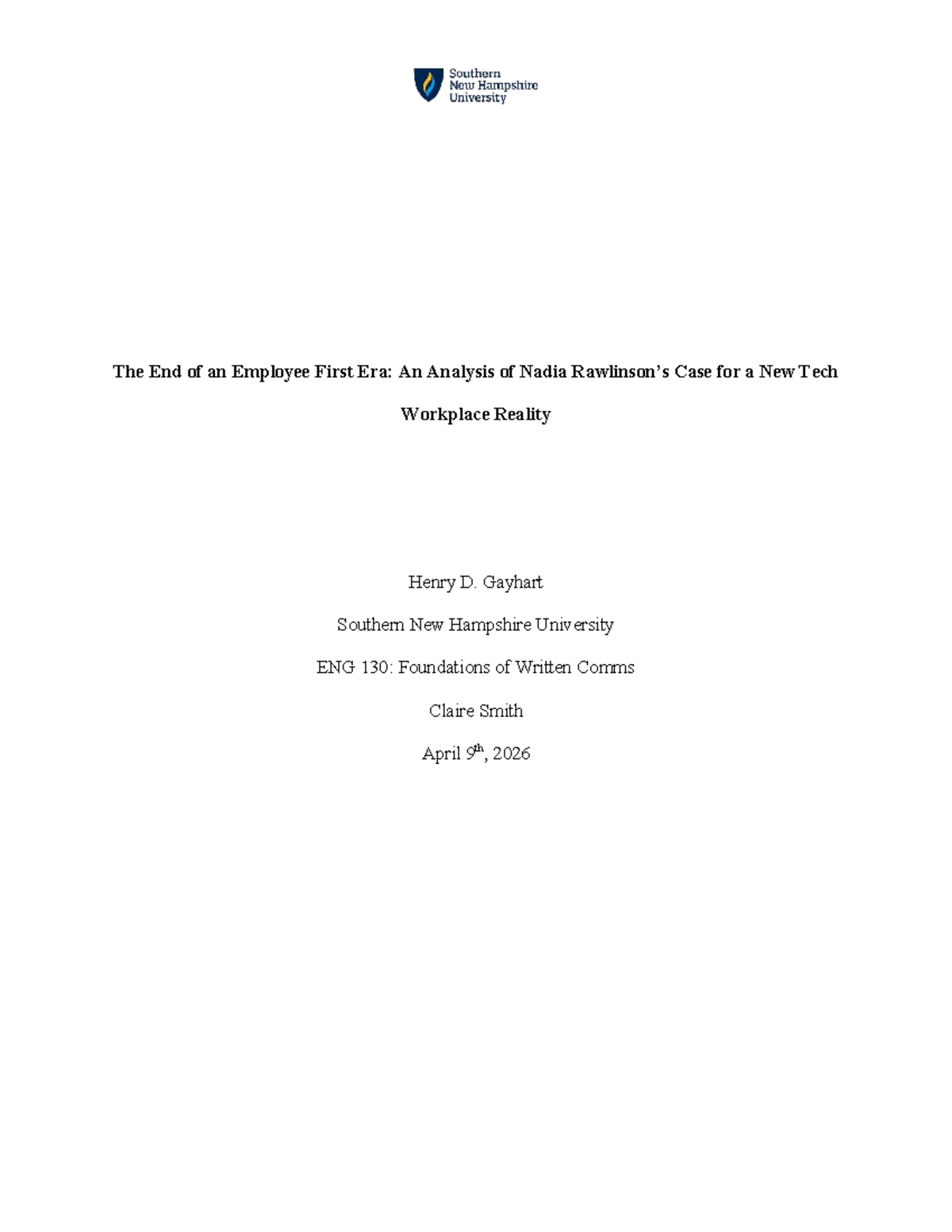 ENG 130: Final Project on the Shift in Tech Workplace Culture - Studocu
