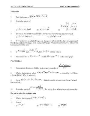 Math 1110- Test 2 - Some important questions from Math 1110 - MATH 1110 ...