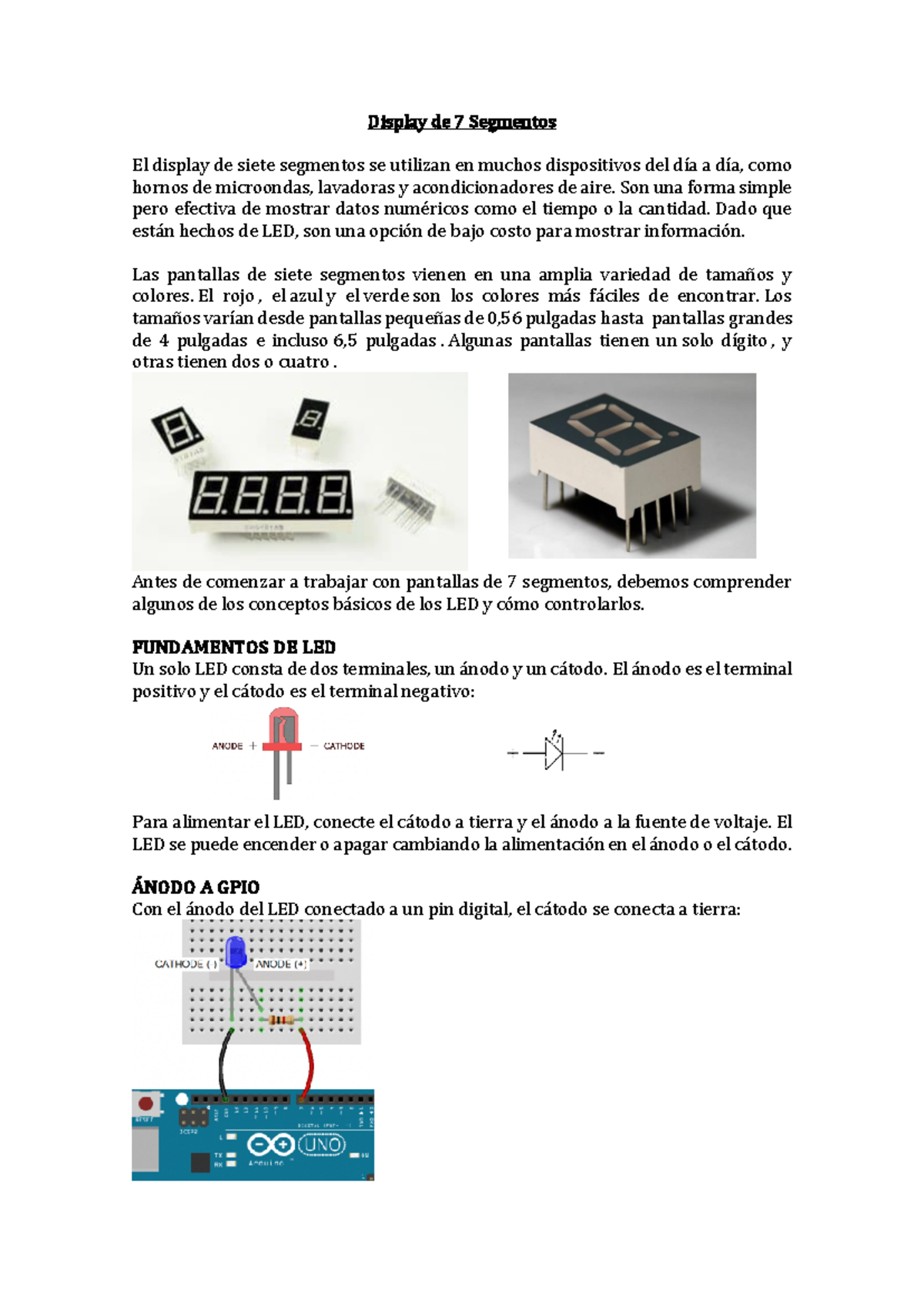 Guia labo Display 7 segmentos 2020 1 - Display de 7 Segmentos El ...