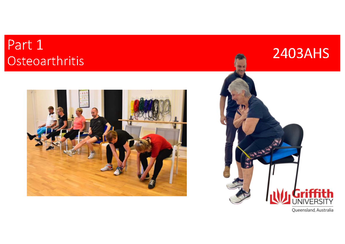 2403AHS Osteoarthritis Lecture Notes - Studocu