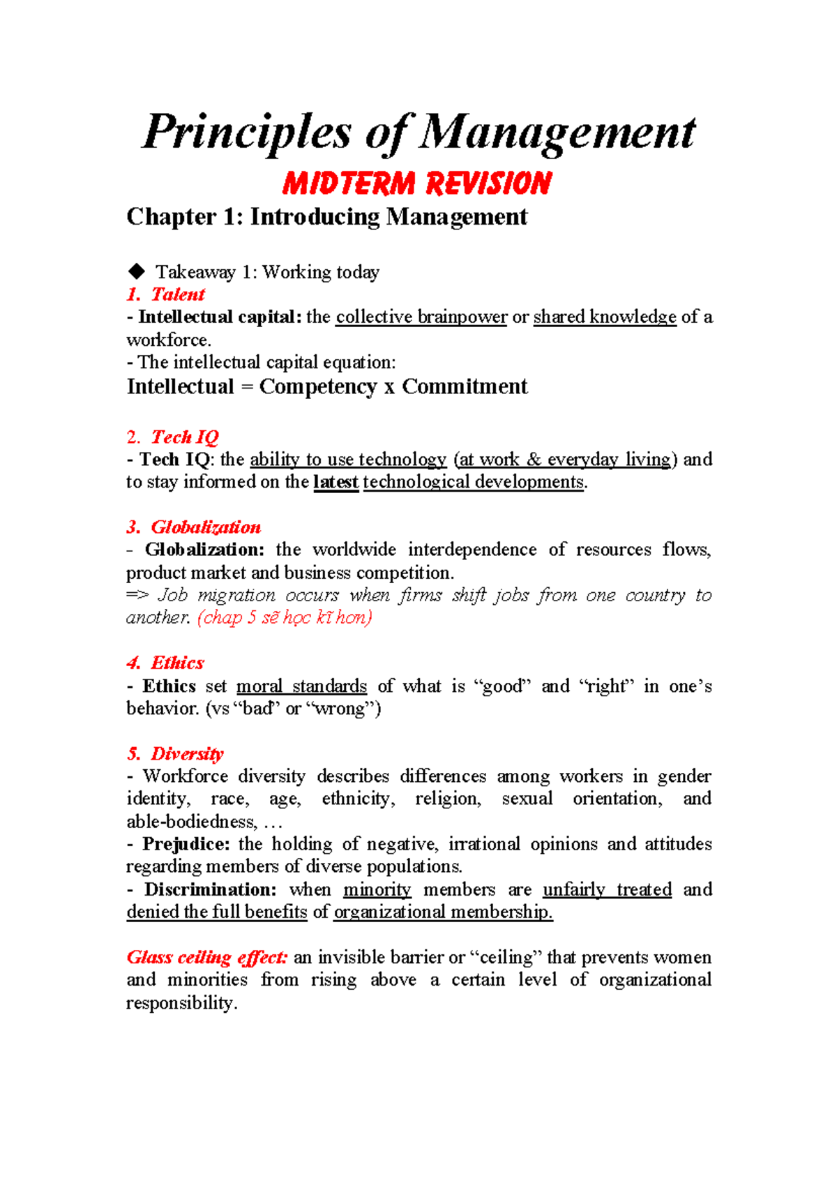 Mana Midterm - part 1 - A summary of chapter 1 to 11 of Principles of ...