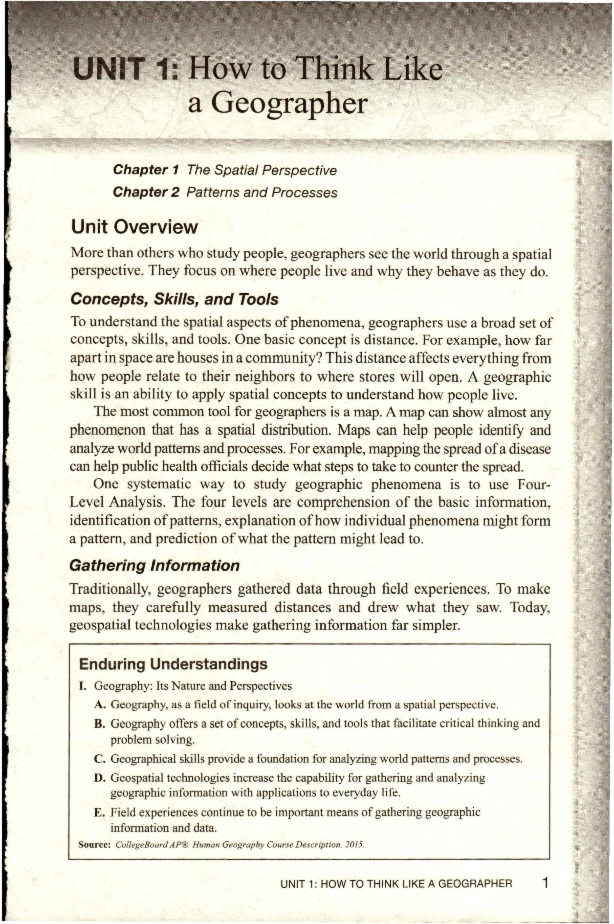 Unit 1 - Human Geography: Ch. 1-2 Overview & Key Concepts - Studocu