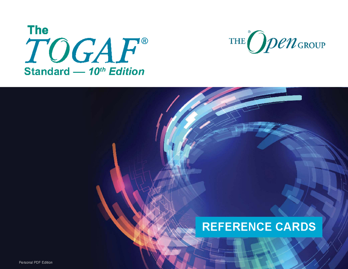 The TOGAF Standard N220 Reference Cards: 10th Edition Personal PDF ...