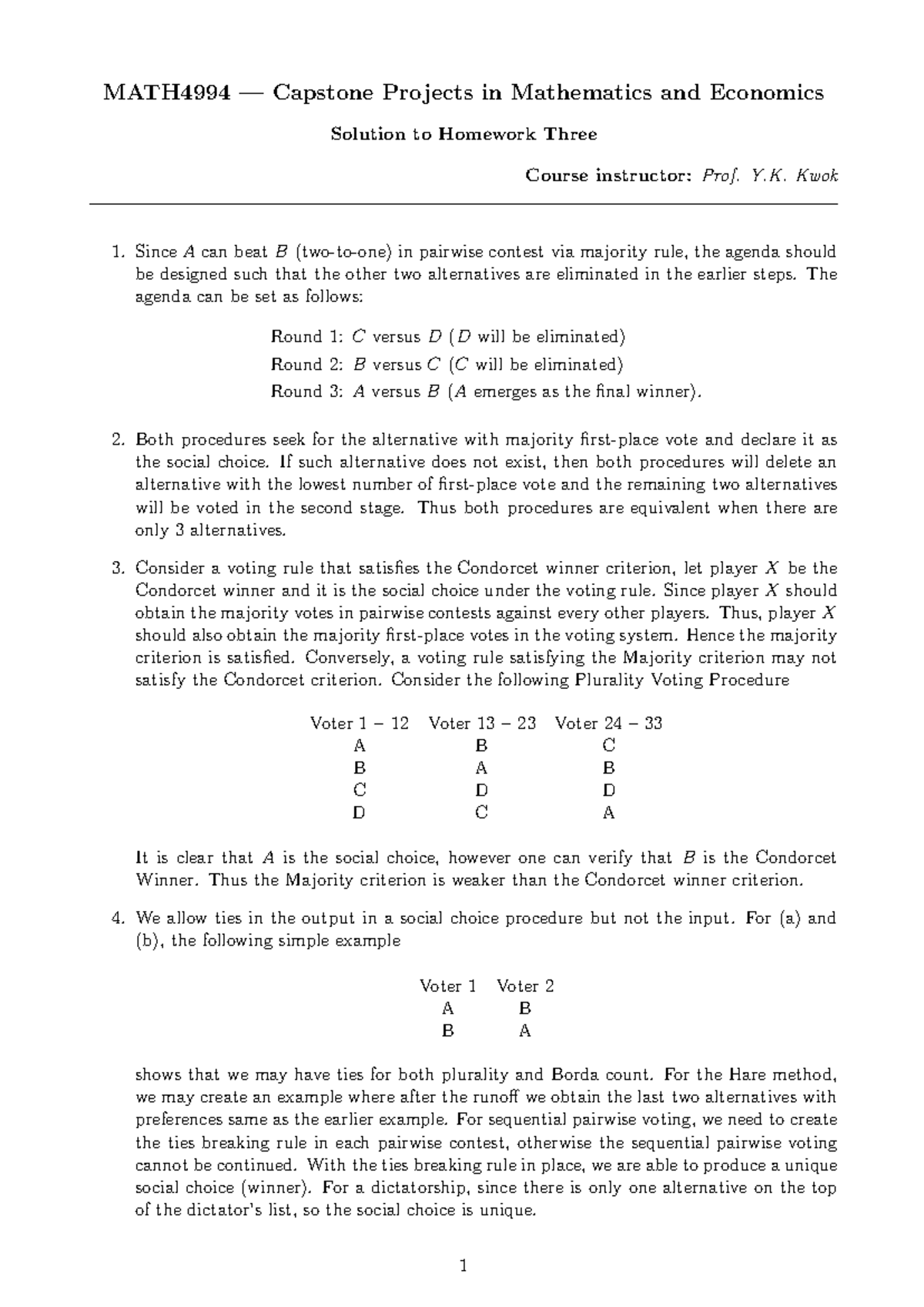 MATH4994 Capstone Projects in Mathematics - Homework 3 Solutions - Studocu