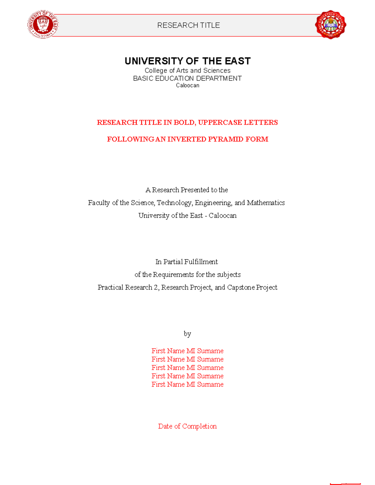 Final Manuscript Template for Practical Research 2 (PRC 2) Chapter 1 ...