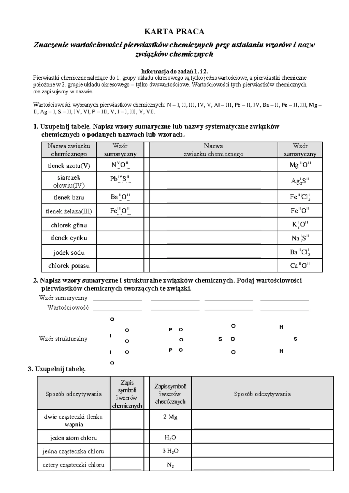 Chemia klasa 7 - Test diagnostyczny dla uczniów II grupy - Studocu