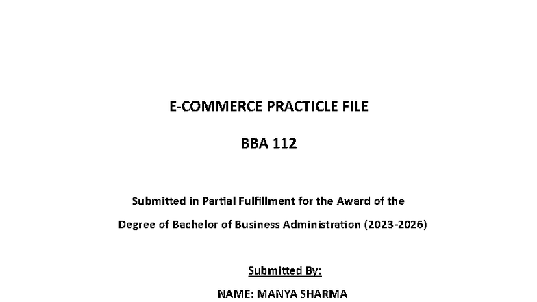 Practical File BBA 112: Assignments Overview and Results - Studocu