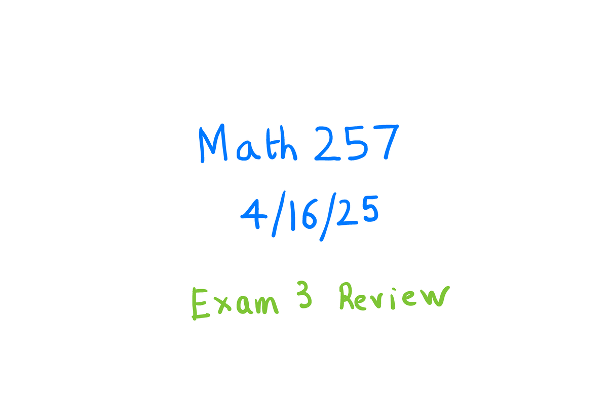 Linear Transformations & Eigenvalues Review for MATH 257 Exam 3 - Studocu
