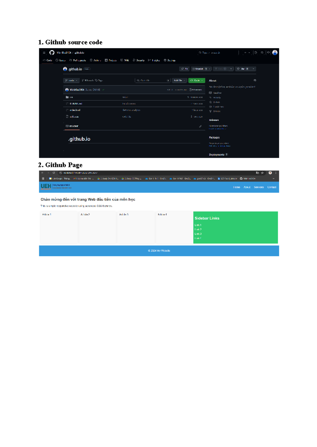 LMS Bài tập trên lớp public github page và CSS hiệu ứng - Phát triển ...