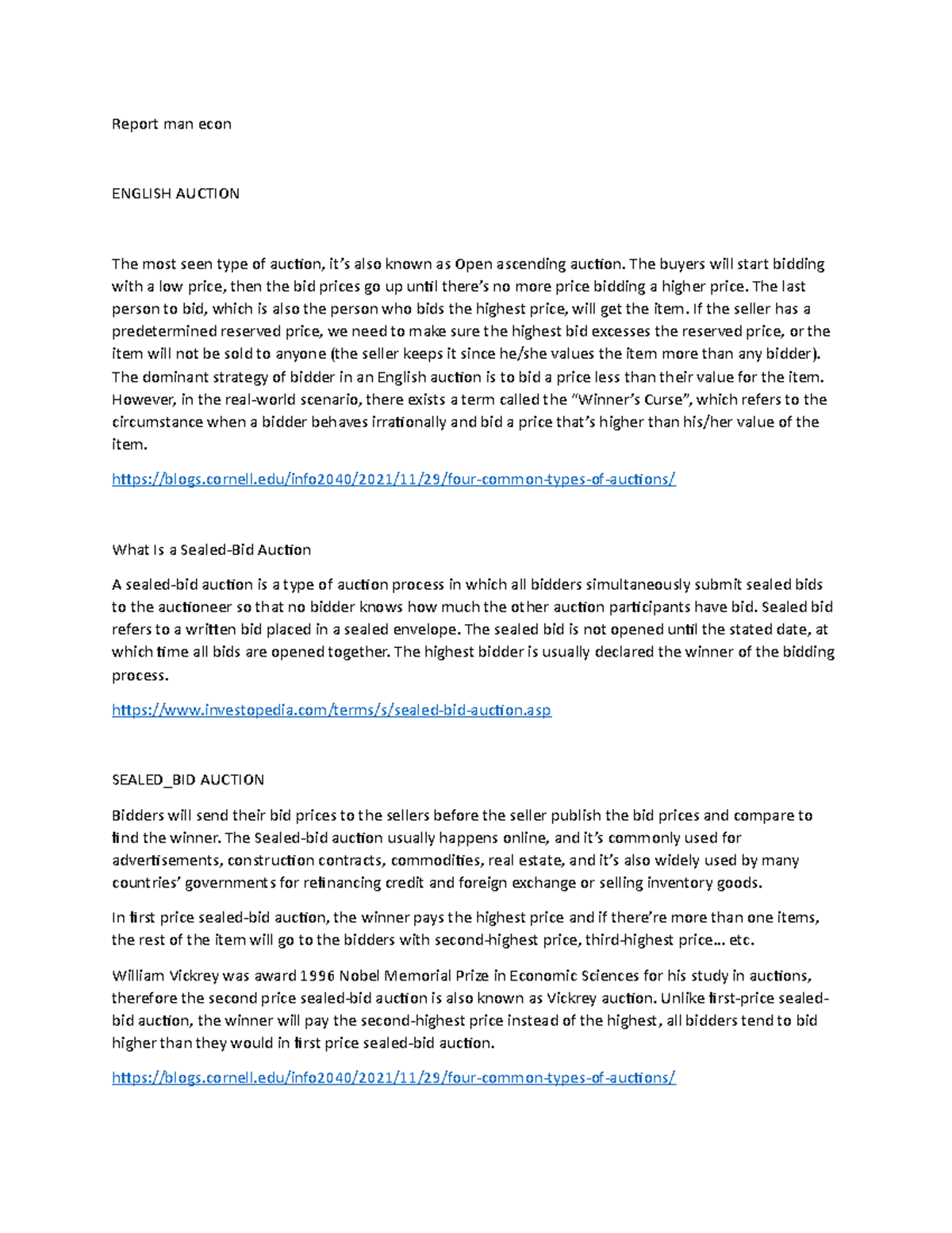 Maneco report notes script - Report man econ ENGLISH AUCTION The most ...