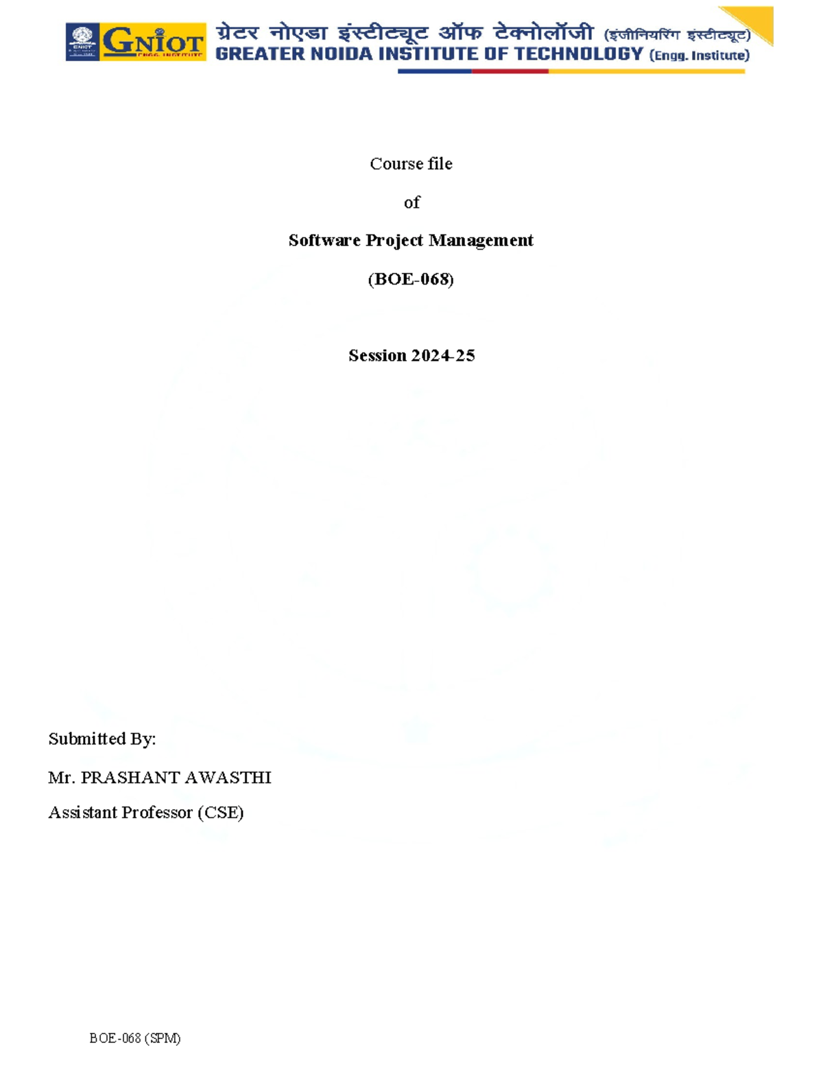 SPM Course File for Software Project Management (2024-25) - Studocu