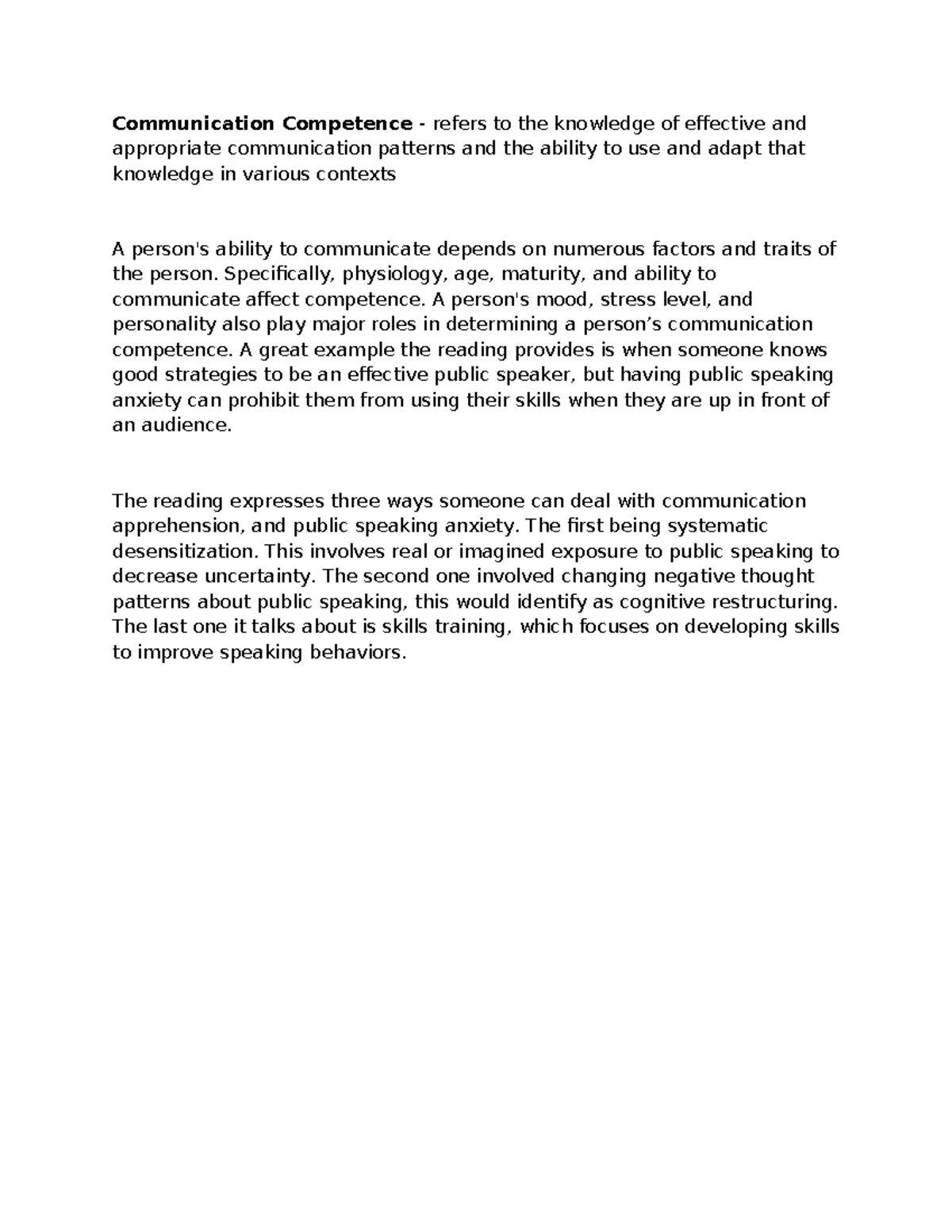 Prep Guide 1: Enhancing Communication Competence and Overcoming Anxiety ...