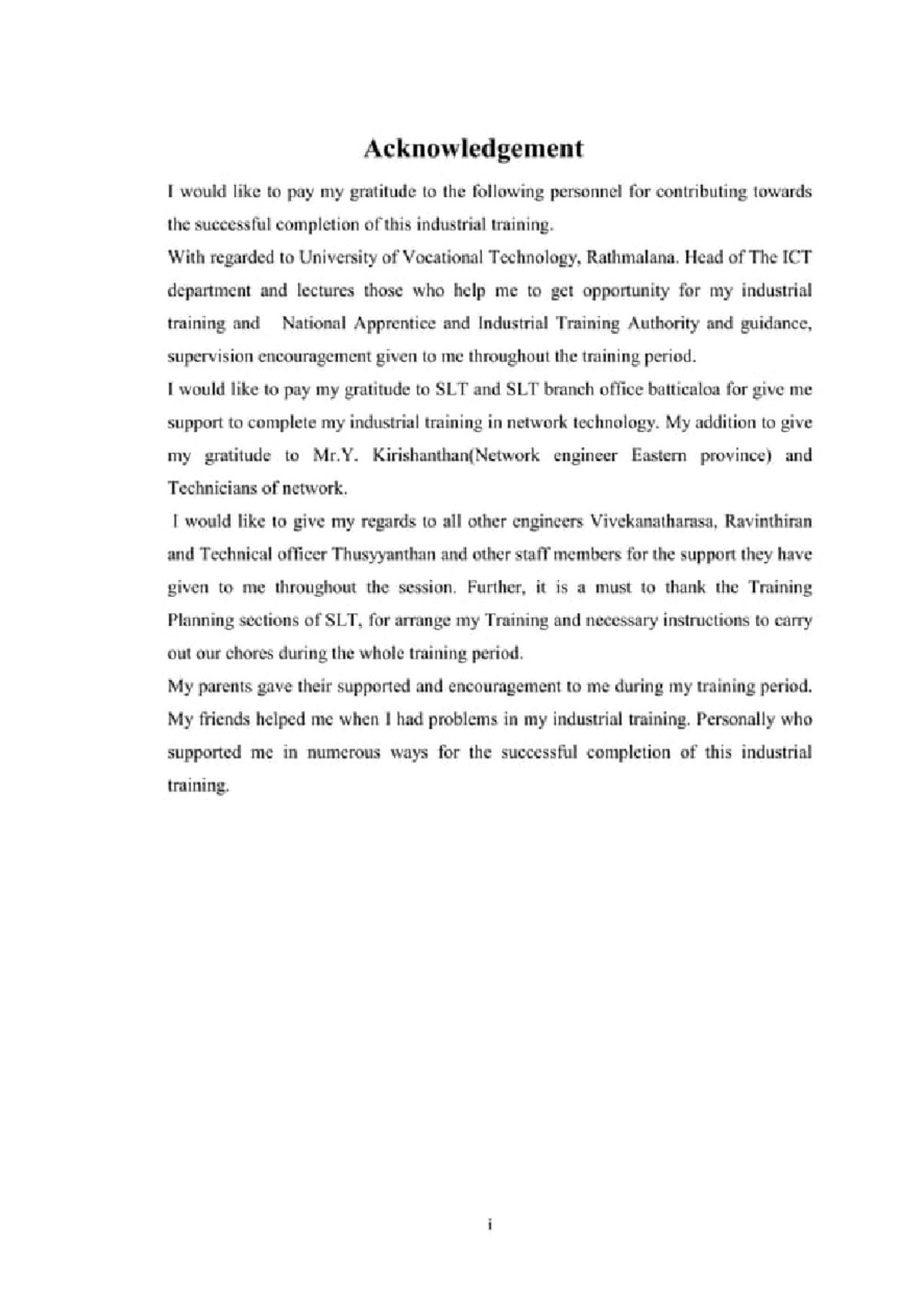 Slt-training-report - industrial training in network technology - Studocu