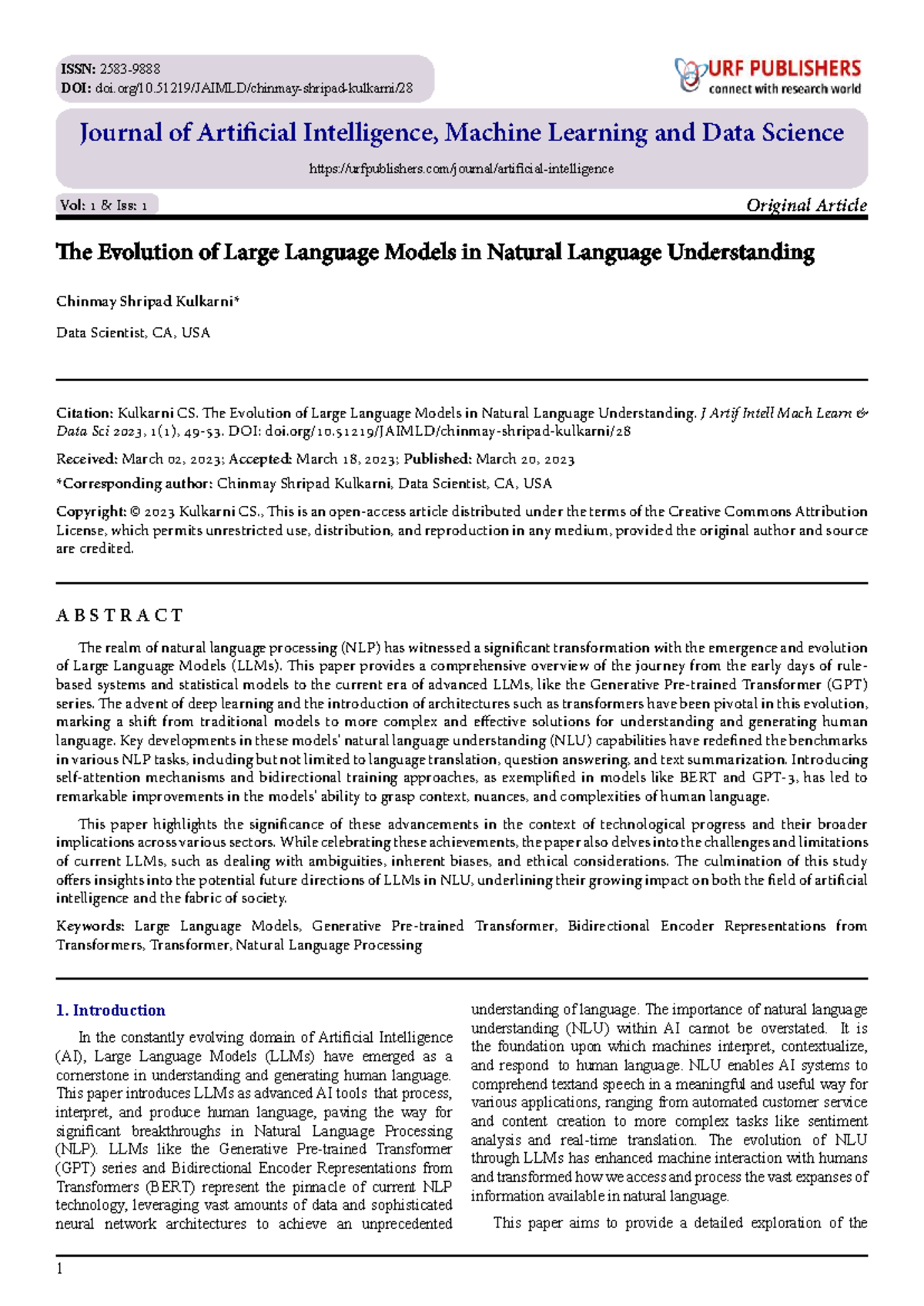 The Evolution of Large Language Models in NLU (AI 101) - Studocu