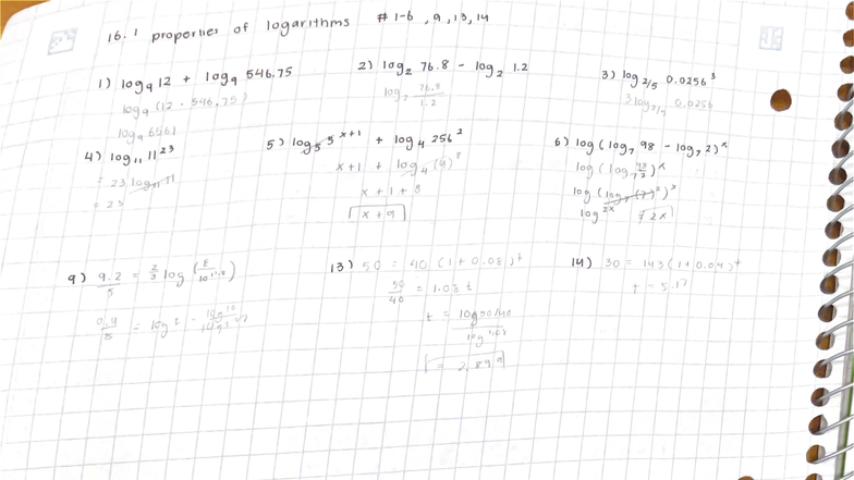 Assignment 16.1: Properties of Logarithms Explained - Studocu