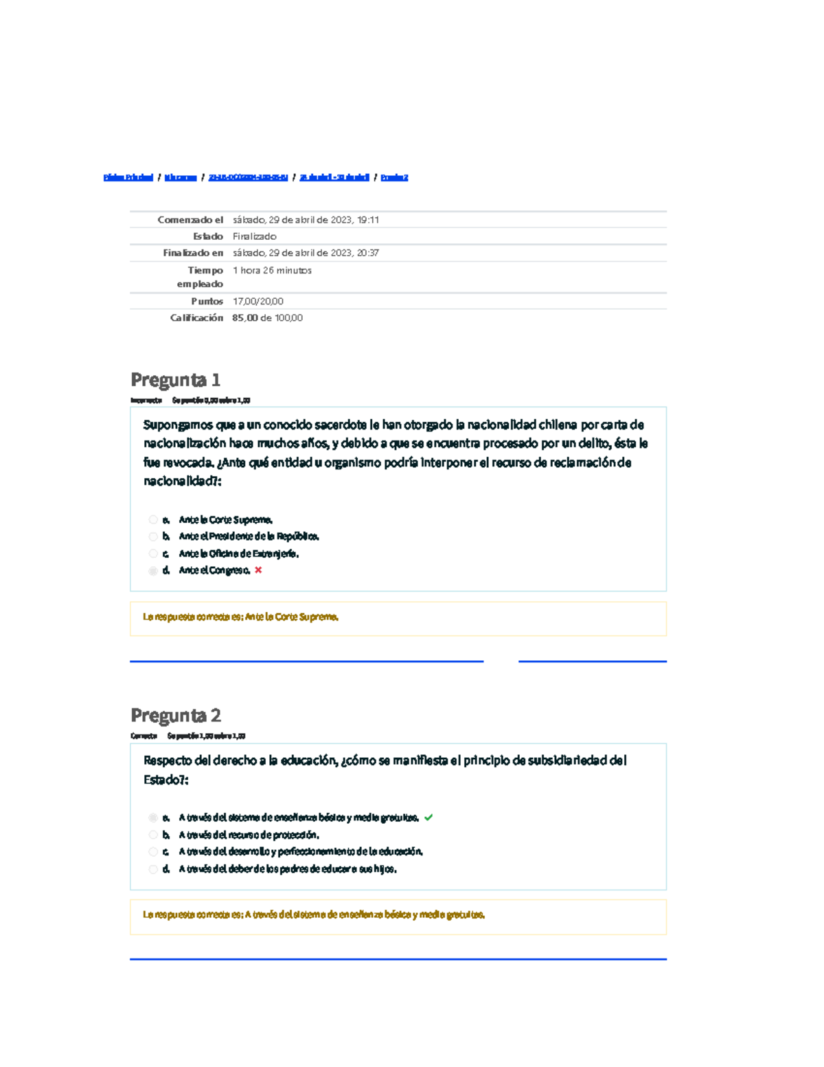 Prueba 2 - DCO2004 - Derecho Constitucional Evaluación y Respuestas ...