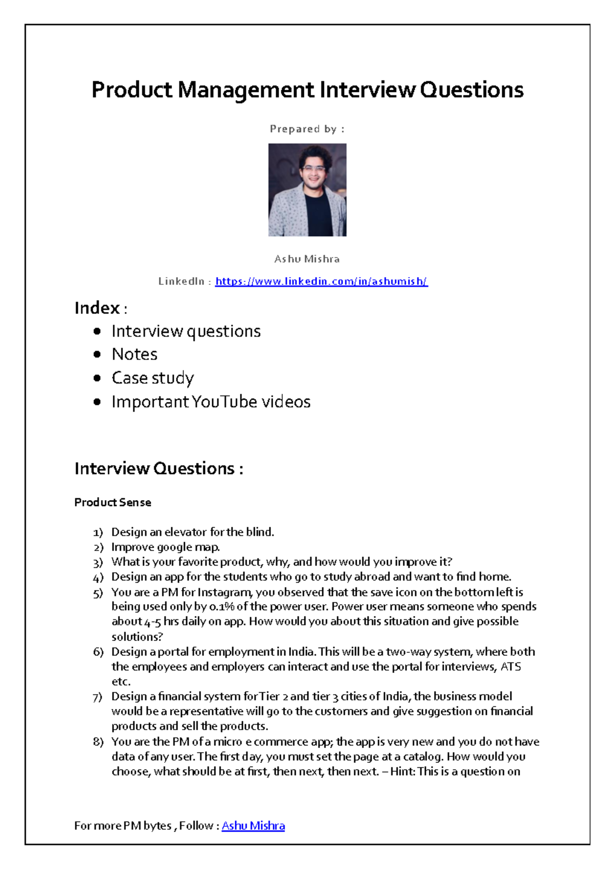 Product Management Interview Questions-1 - Product Management Interview ...