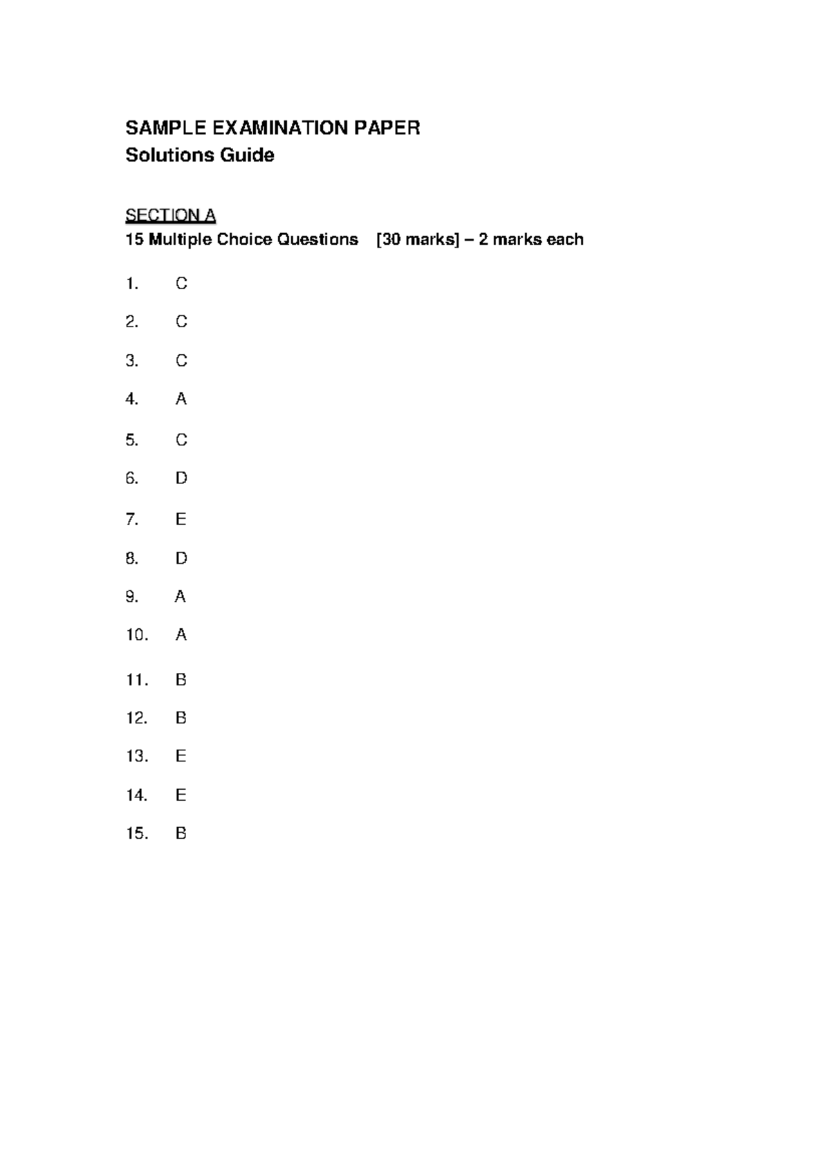 FIN 301 Final Exam Solutions Guide: Sample Examination Paper - Studocu