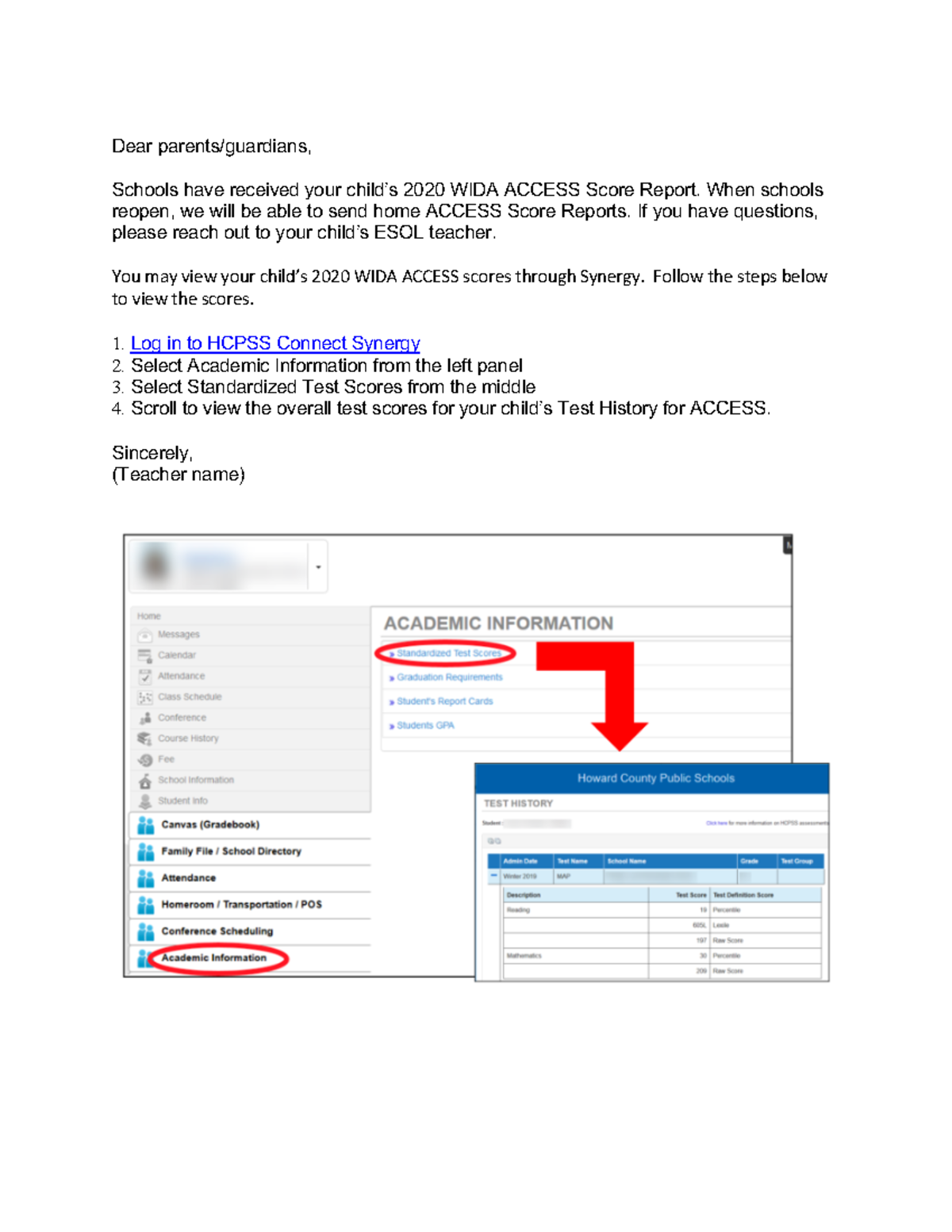 English Directions to view 2020 WIDA Access Scores in Synergy-8 - Dear ...