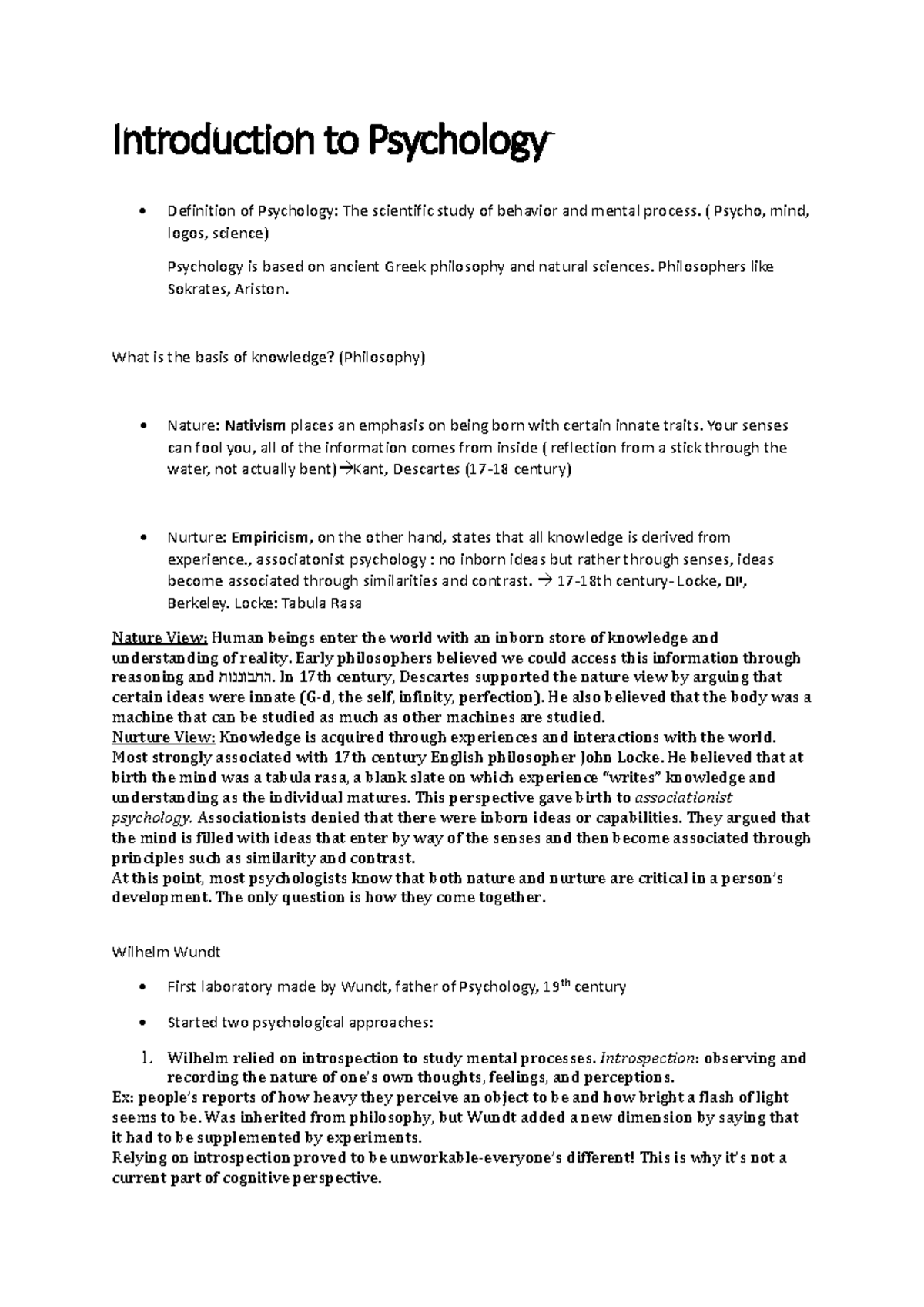 Summary of Chapter 1: Key Concepts in Psychology (PSY 101) - Studocu