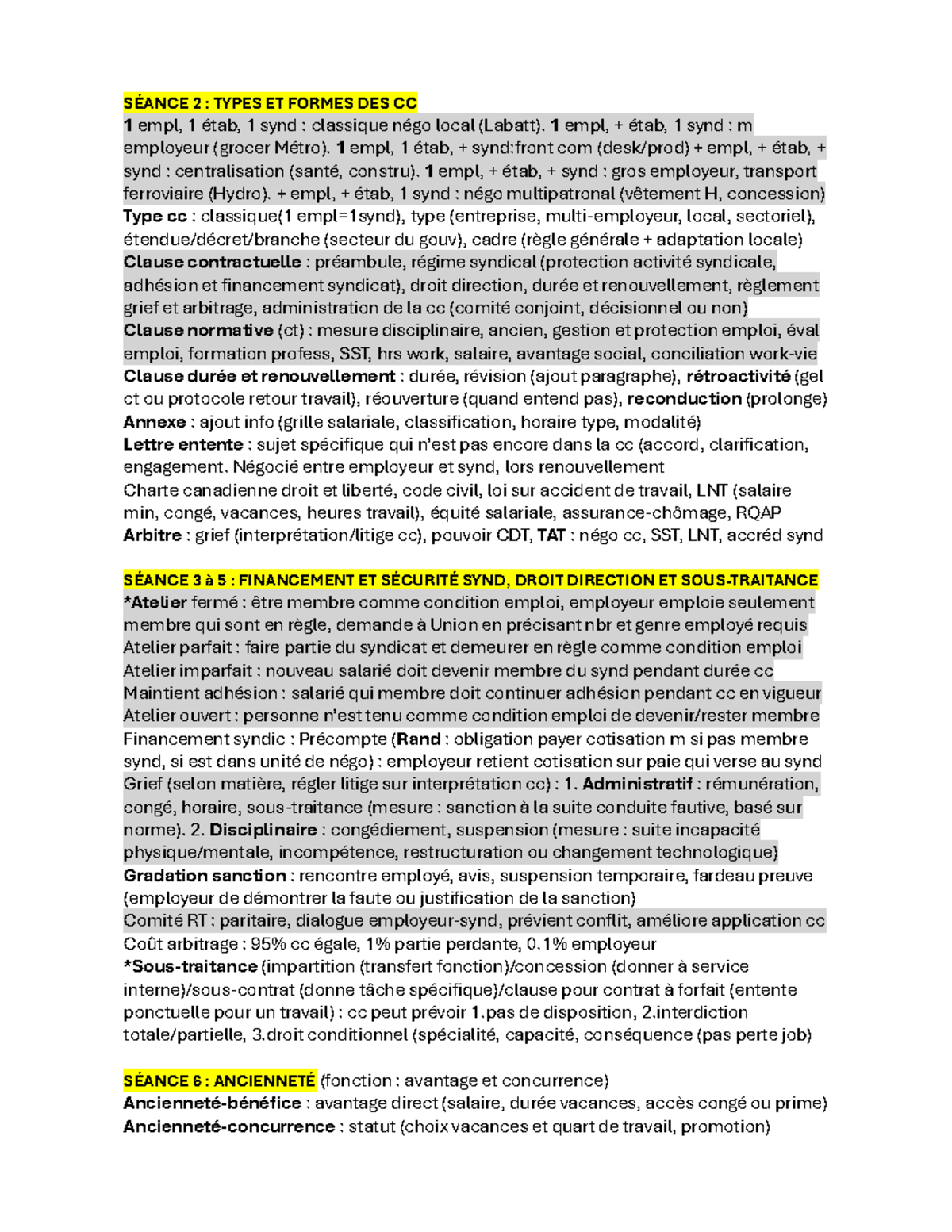 Feuille de notes - Examen Final CC 1 : Types et Formes des CC - Studocu