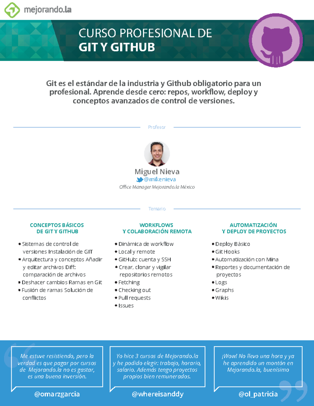 Curso Profesional de Git y GitHub - Detalles y Temario - Studocu