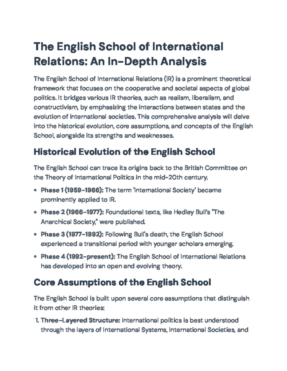 The English School of International Relations: A Comprehensive Overview ...