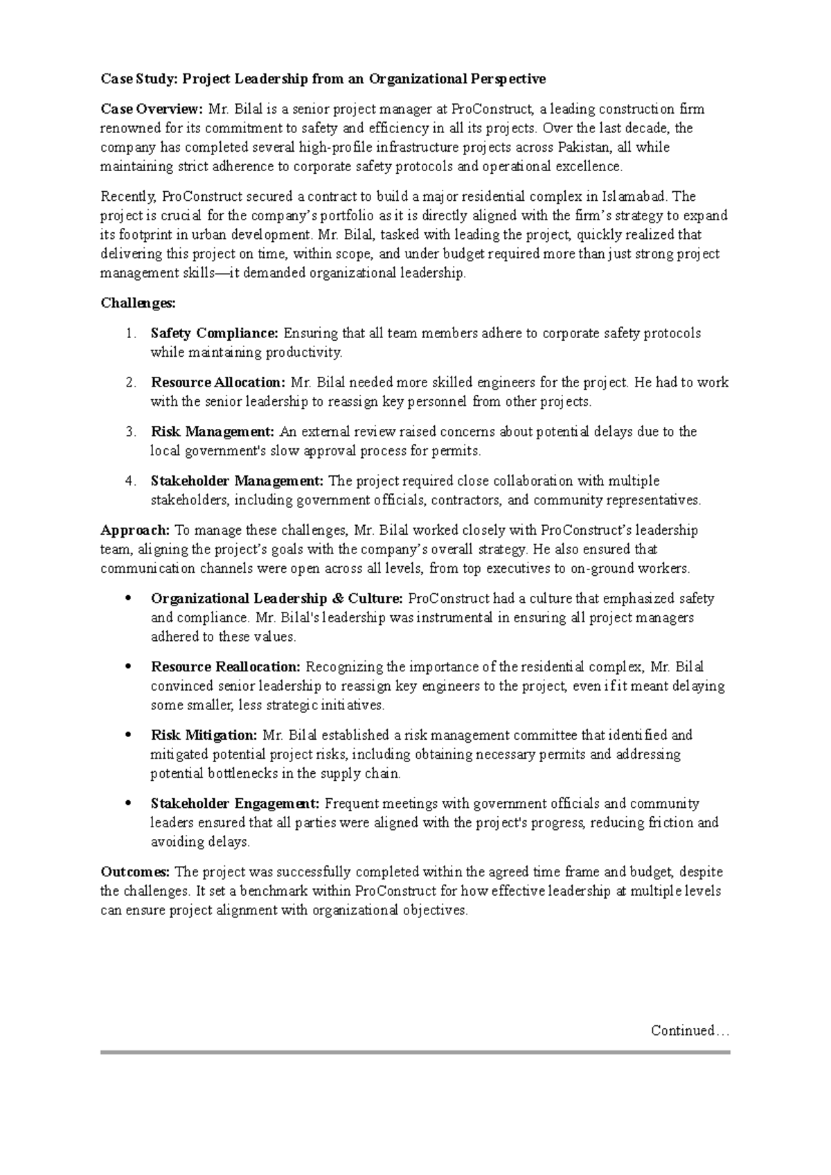 Case PLCM - We receive it as an assignment - Case Study: Project ...
