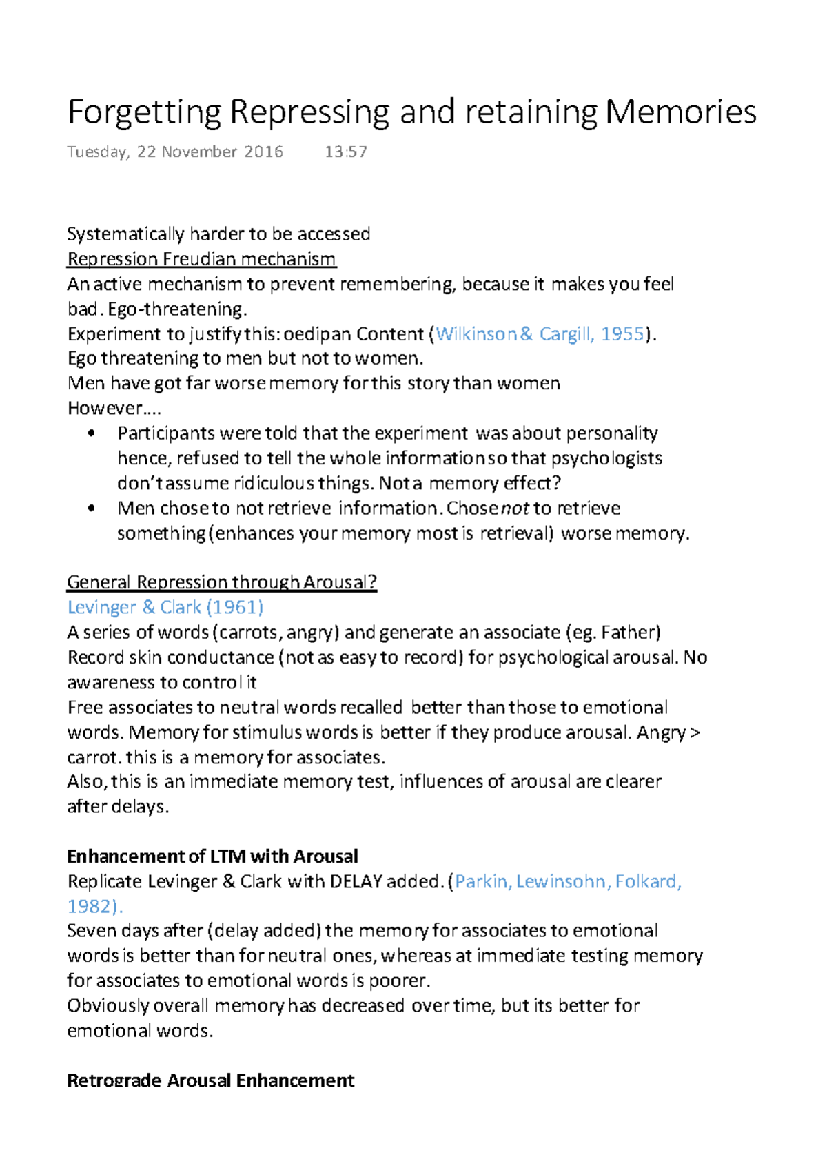 Psychology 101: Exploring Memories - Forgetting, Repression & Retention ...