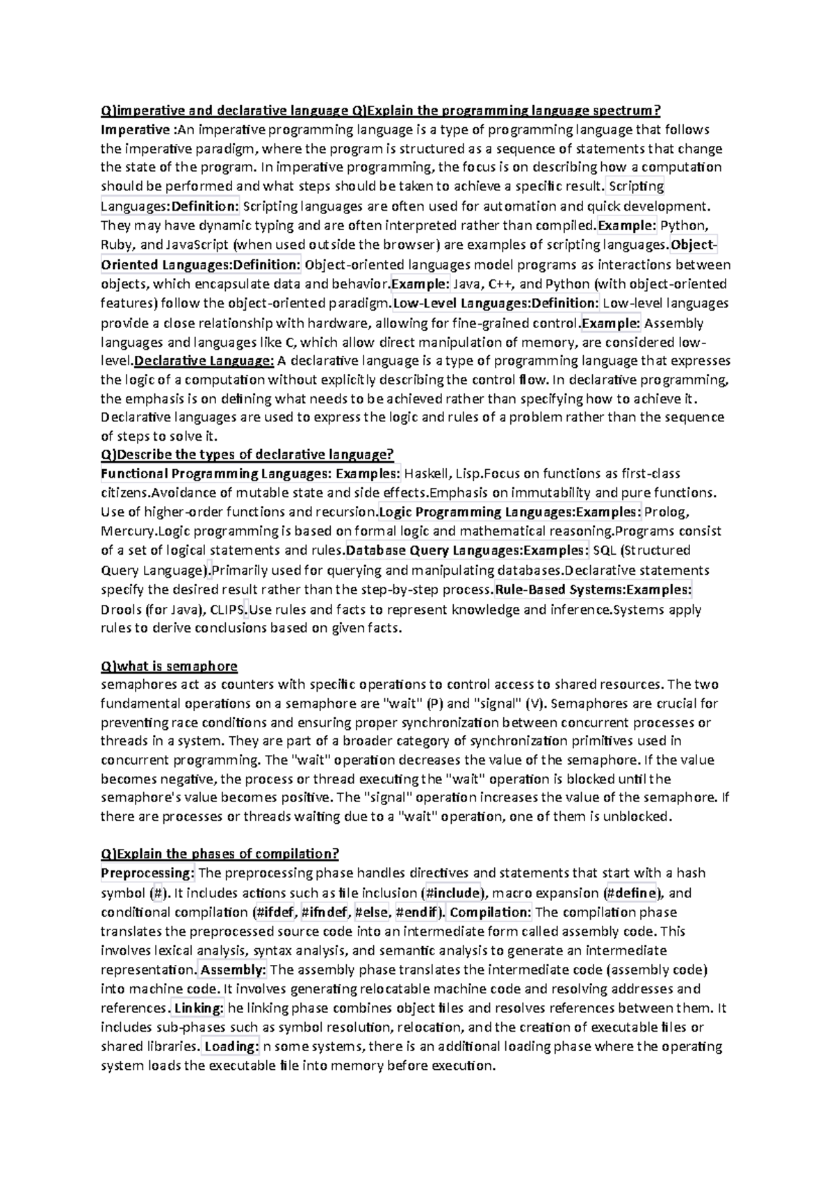 PPL Theory Notes: Understanding Programming Language Spectrum and ...