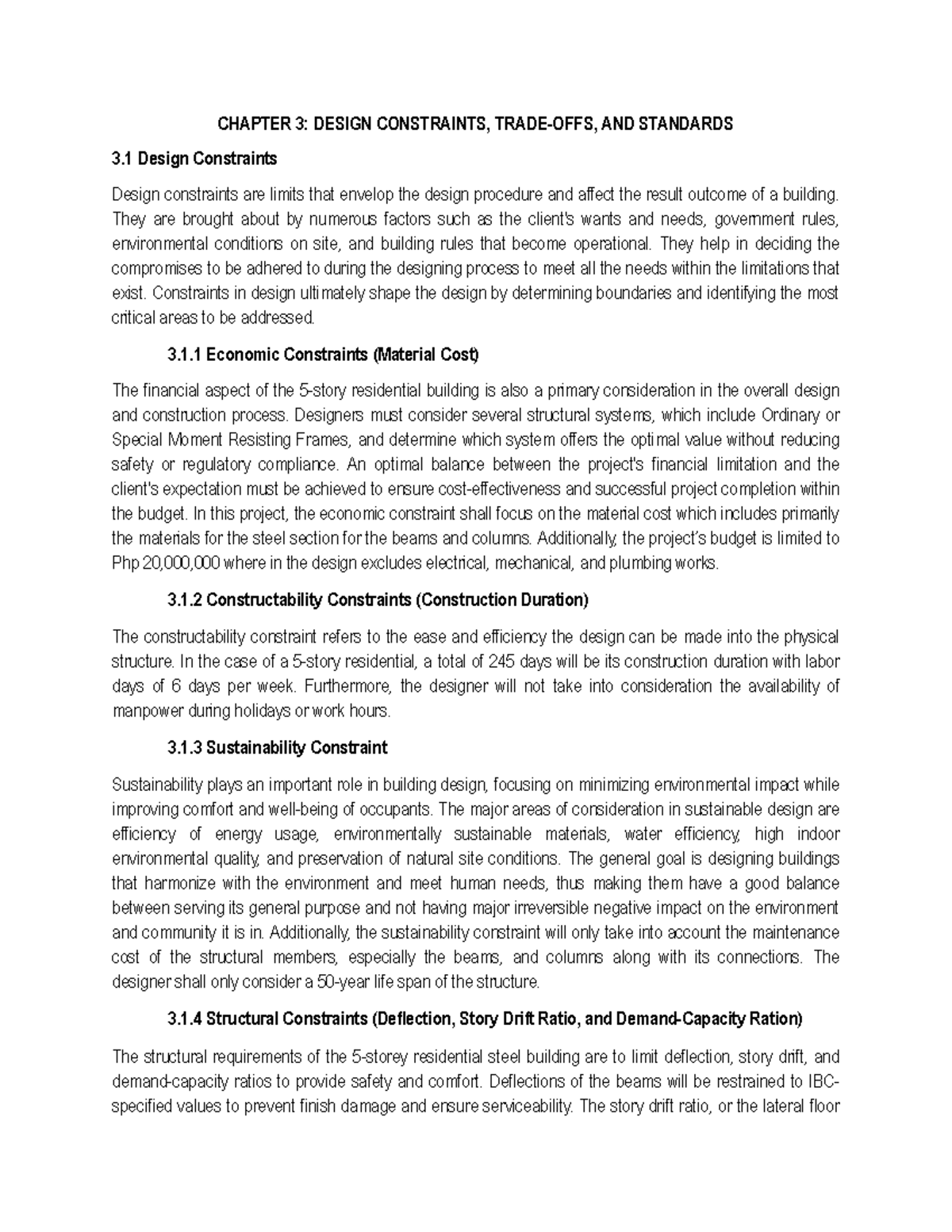 CHAPTER 3: DESIGN CONSTRAINTS AND STANDARDS IN STRUCTURAL ENGINEERING ...