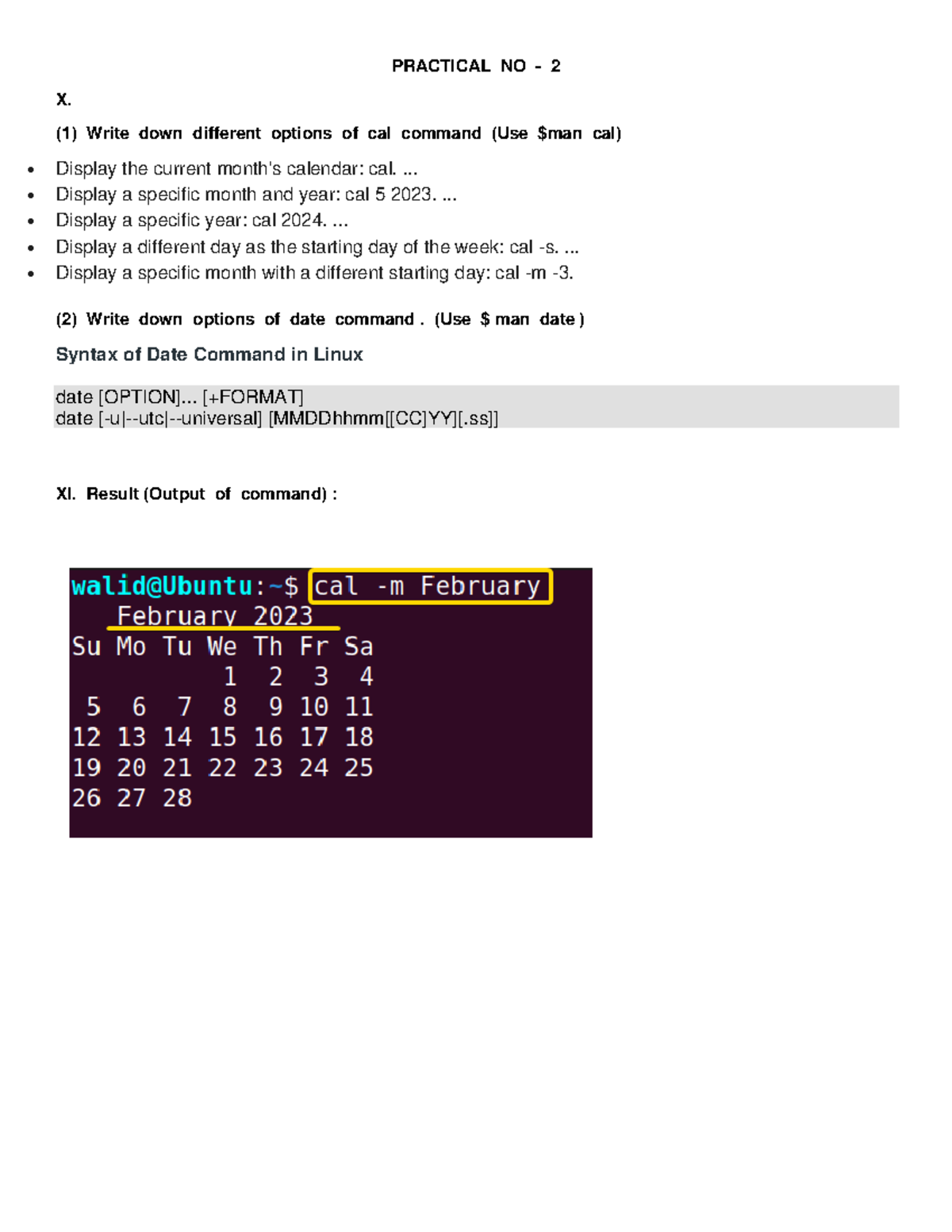 OSY PR 2 - PRACTICALS - PRACTICAL NO - 2 X. (1) Write down different ...