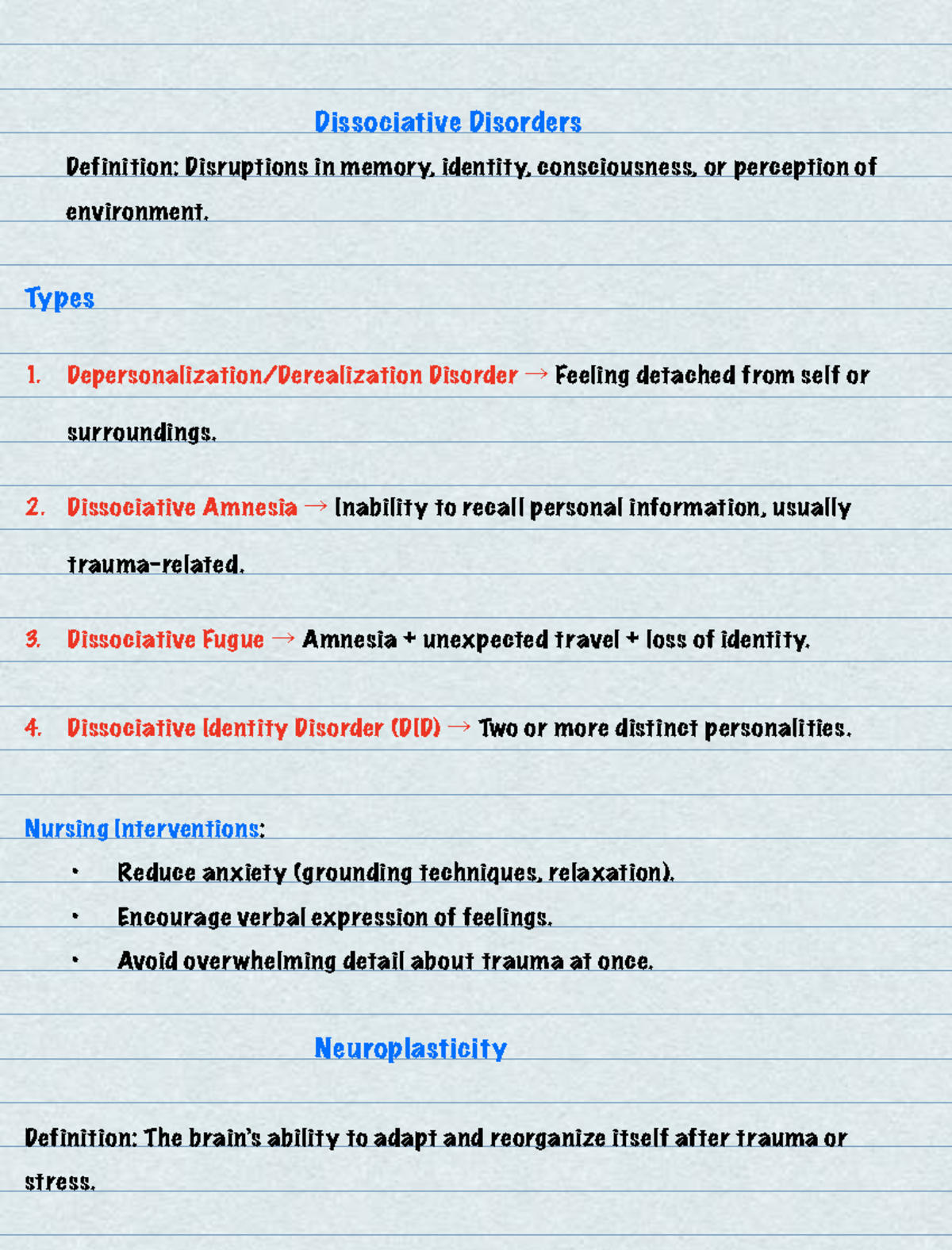 Exam 2 Review: Key Concepts in Mental Health Disorders and Nursing ...