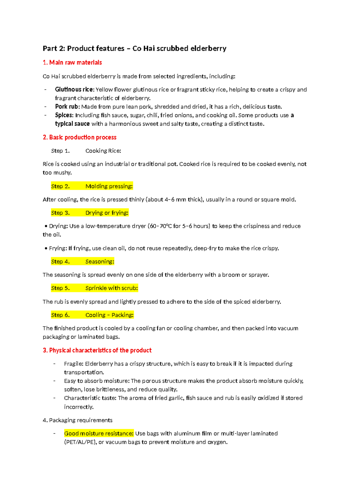 Part 2: Co Hai Scrubbed Elderberry Production & Packaging Details - Studocu