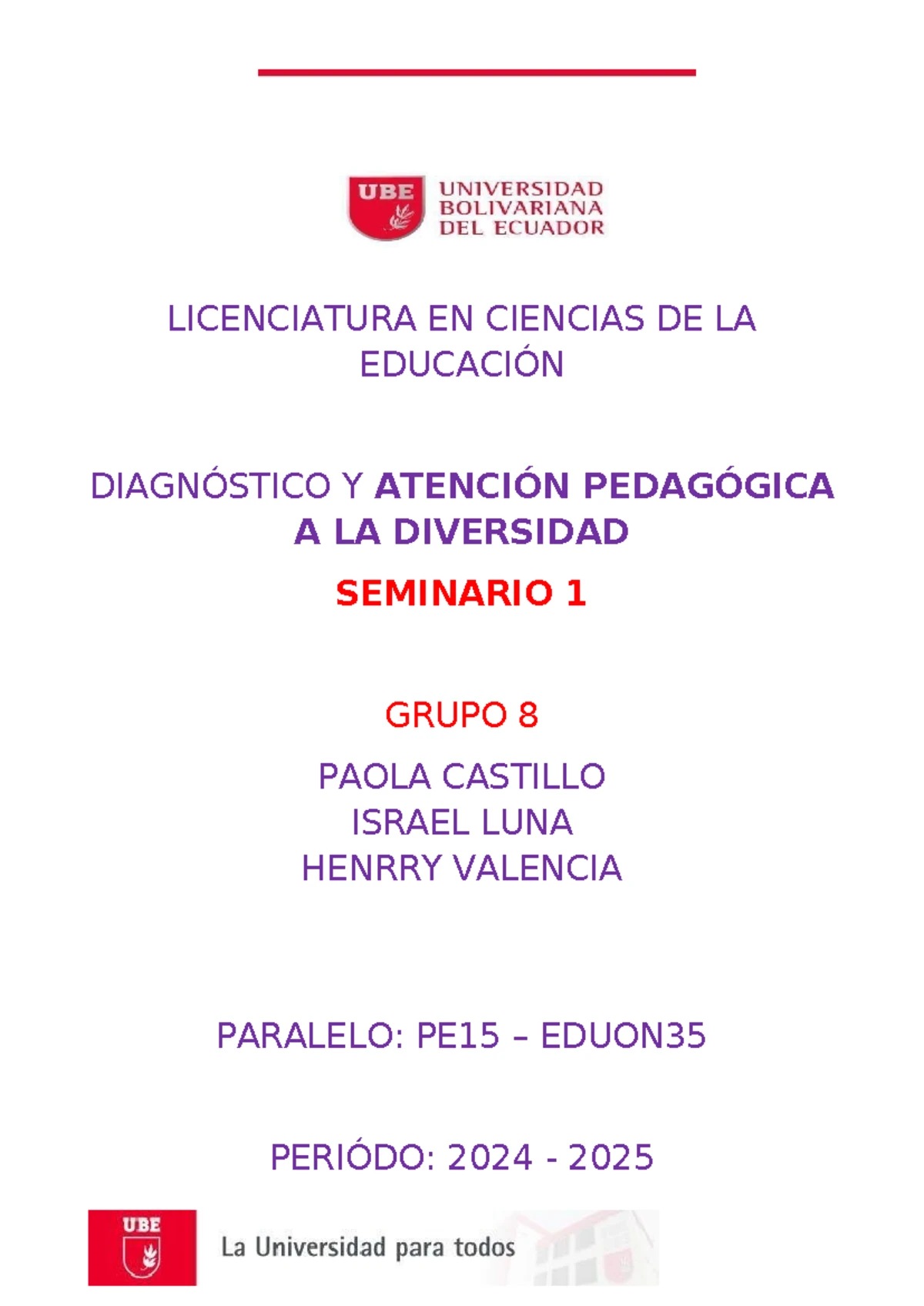 Seminario 2: Diagnóstico de Atención a la Diversidad Educativa PE15 ...