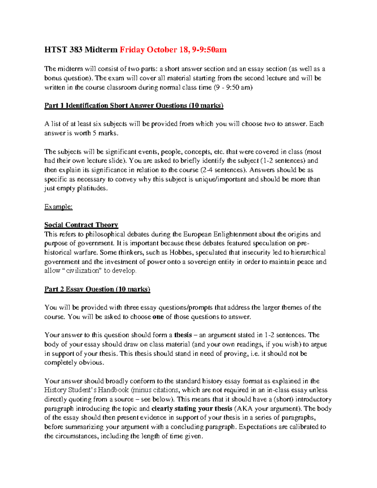 HTST 383 Midterm exam guide for October 18, 2023 - Studocu