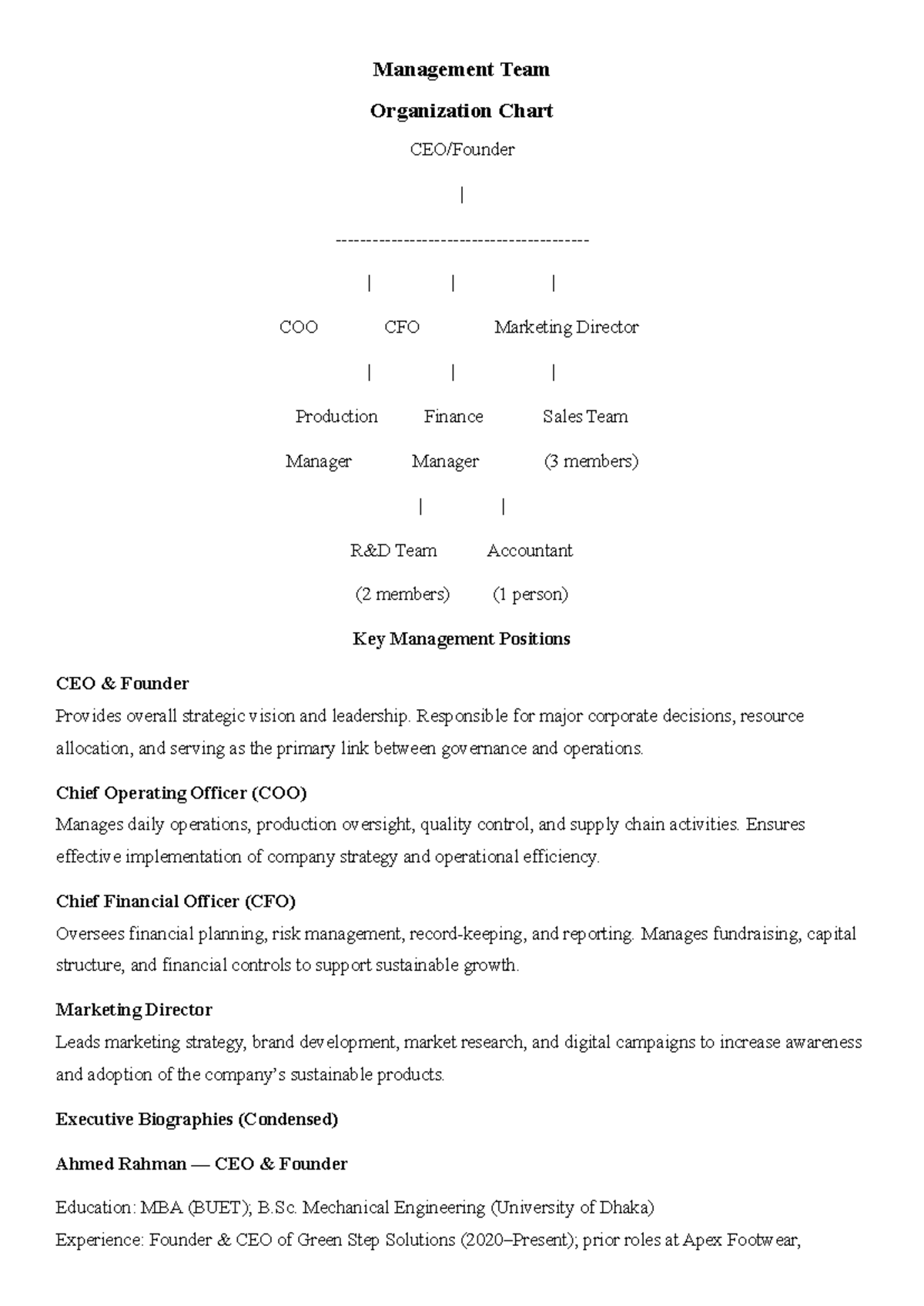 Management Team Overview: Key Roles & Responsibilities - Studocu
