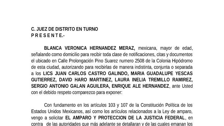 Amparo y Protección de la Justicia Federal - C. JUEZ DE DISTRITO - Studocu