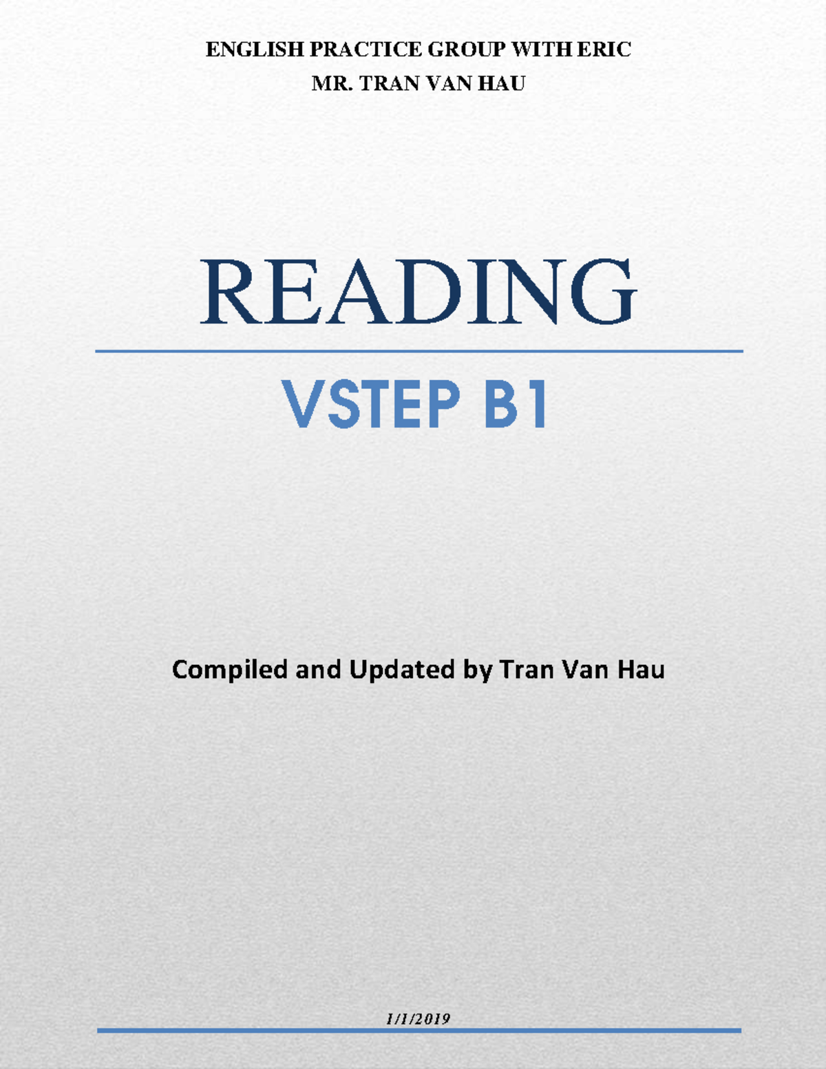 VSTEP B1 Reading Theory and Practice Guide by Tran Van Hau - Studocu